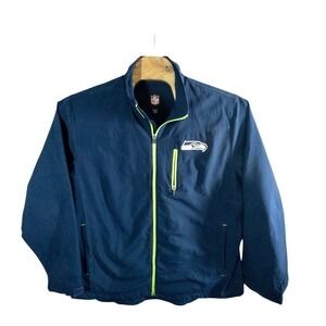 NFL Seattle Seahawks Full Zip Fleece Lined Soft Shell Jacket Mens 2XL